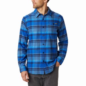 Columbia Camisas Casuales Cornell Woods™ Flannel Hombre Azules (738DHVSEA)